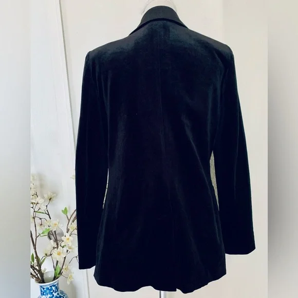 Nine West Cara Santana X Black Velvet Blazer Jacket - Picture 9 of 16